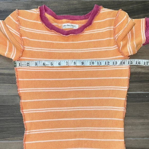 Free People Tuck It Baby Ringer Tee Terracotta/Raspberry Combo Extra Small - Picture 7 of 16